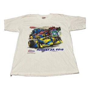 Vintage 2010 Indy Grand Prix Sonoma Racing T-Shirt Bay Side White Large USA Made